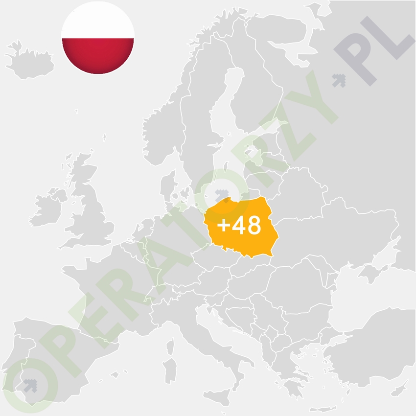 Gdzie jest Polska - mapa Europy - numer kierunkowy do Polski to +48