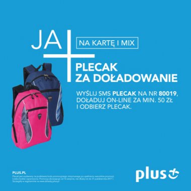 Plus: Plecak za doładowanie