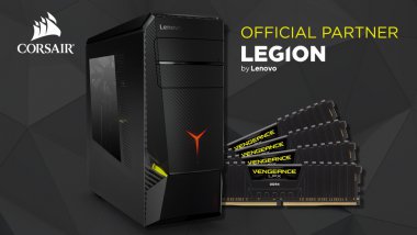 Nowy Lenovo Legion Y920 Tower z opcjonalną pamięcią DDR4 do przetaktowywania CORSAIR VENGEANCE LPX