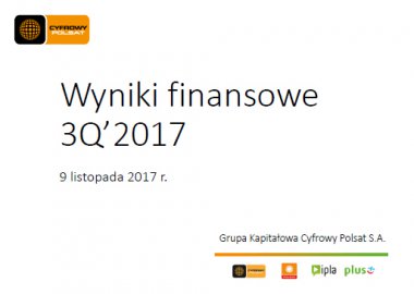 WynikiCyfrowego Polsatu po trzecim kwartale 2017 roku
