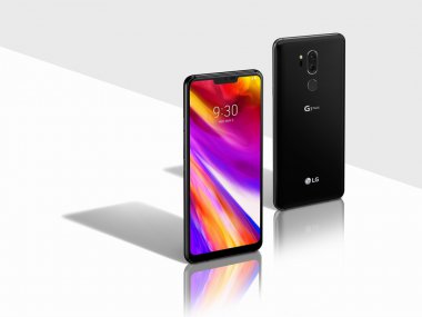 LG G7 ThinQ widok z przodu, widok z tyłu