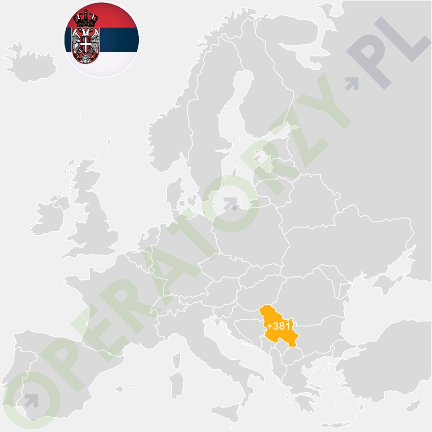 Gdzie jest Serbia - mapa Europy - numer kierunkowy do Serbii to +381