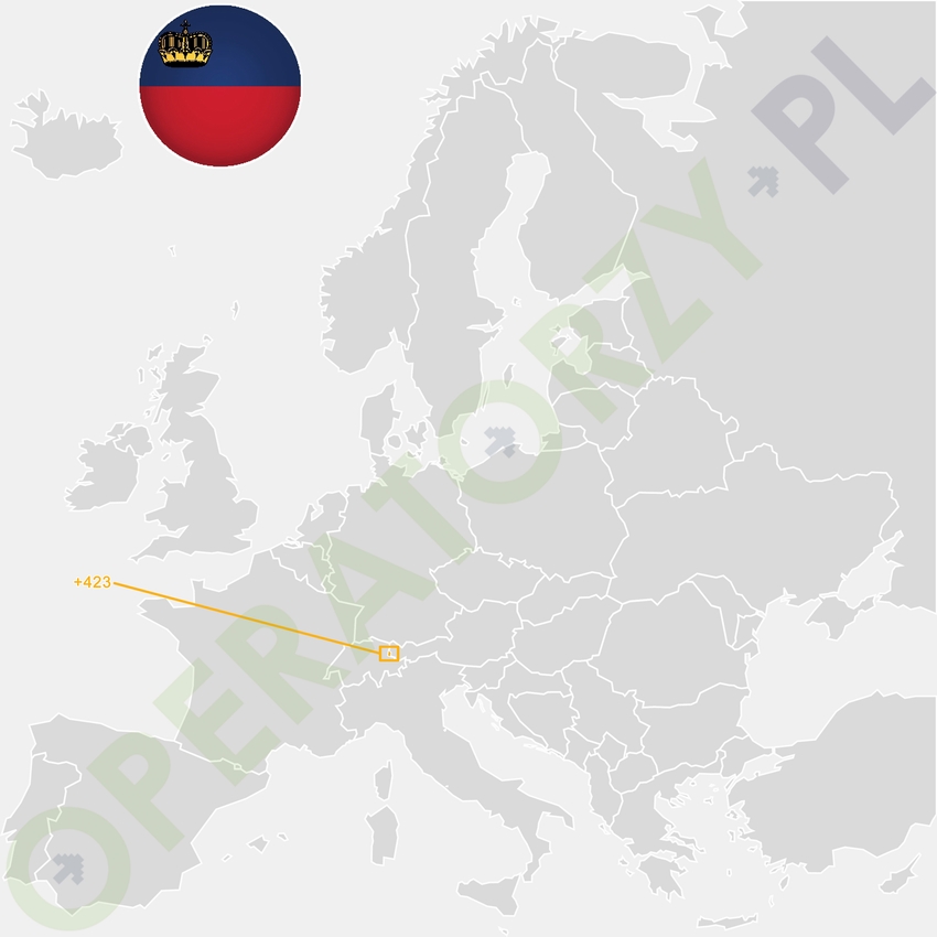 Gdzie jest Liechtenstein - mapa Europy - numer kierunkowy do Liechtensteinu to +423