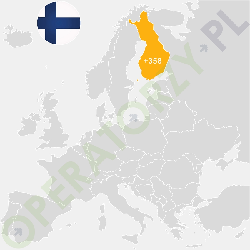 Gdzie jest Finlandia - mapa Europy - numer kierunkowy do Finlandii to +358