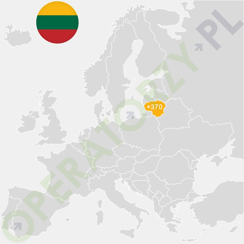 Gdzie jest Litwa - mapa Europy - numer kierunkowy do Litwy to +370