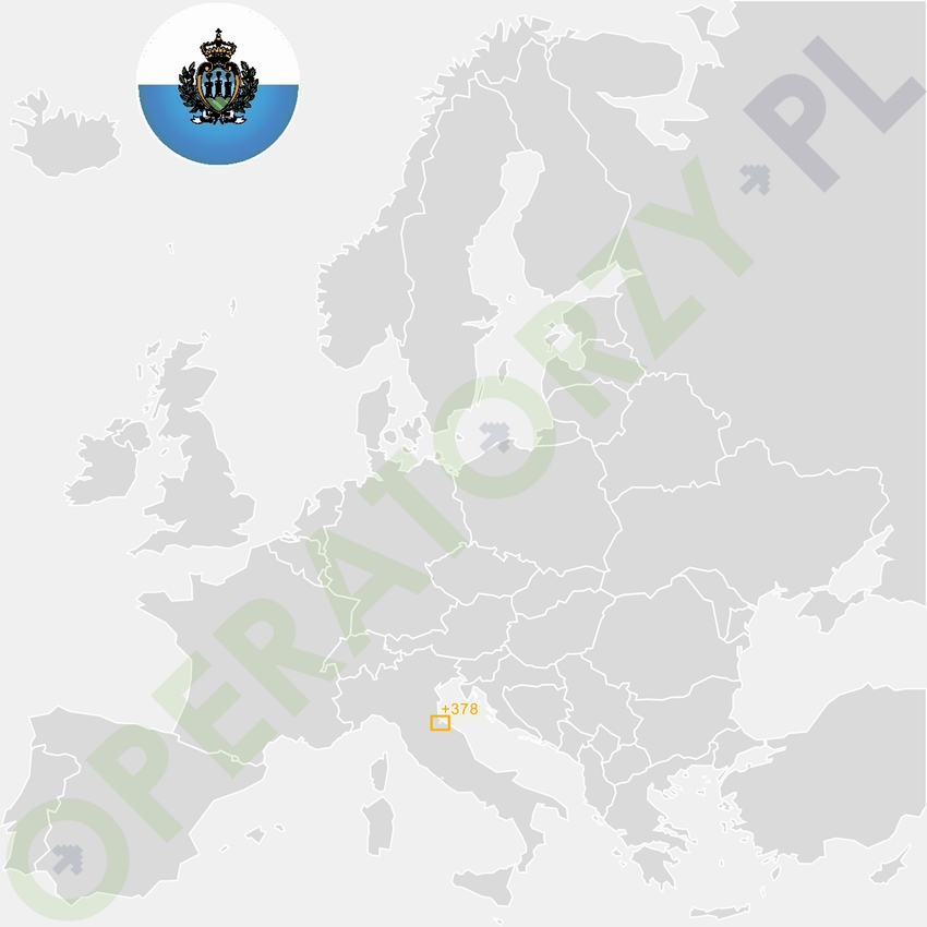 Gdzie jest San Marino - mapa Europy - numer kierunkowy do San Marino to +378
