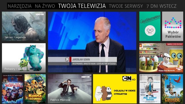 menu główne Netia Playera w wersji ze zgodą na przetwarzanie danych w celach marketingowych