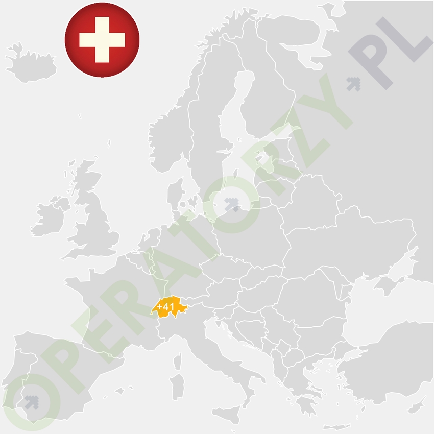 Gdzie jest Szwajcaria - mapa Europy - numer kierunkowy do Szwajcarii to +41