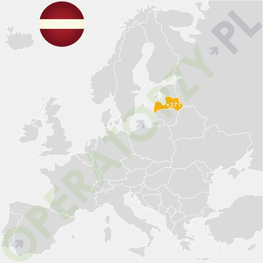 Gdzie jest Łotwa - mapa Europy - numer kierunkowy do Łotwy to +371