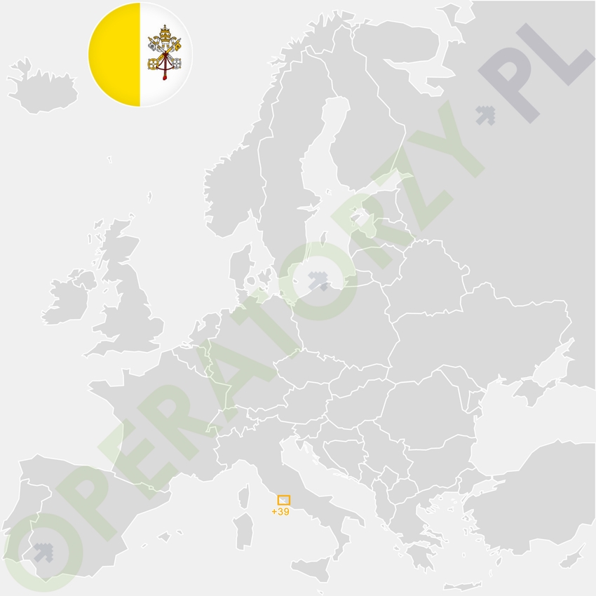 Gdzie jest Watykan - mapa Europy - numer kierunkowy do Watykanu to +39