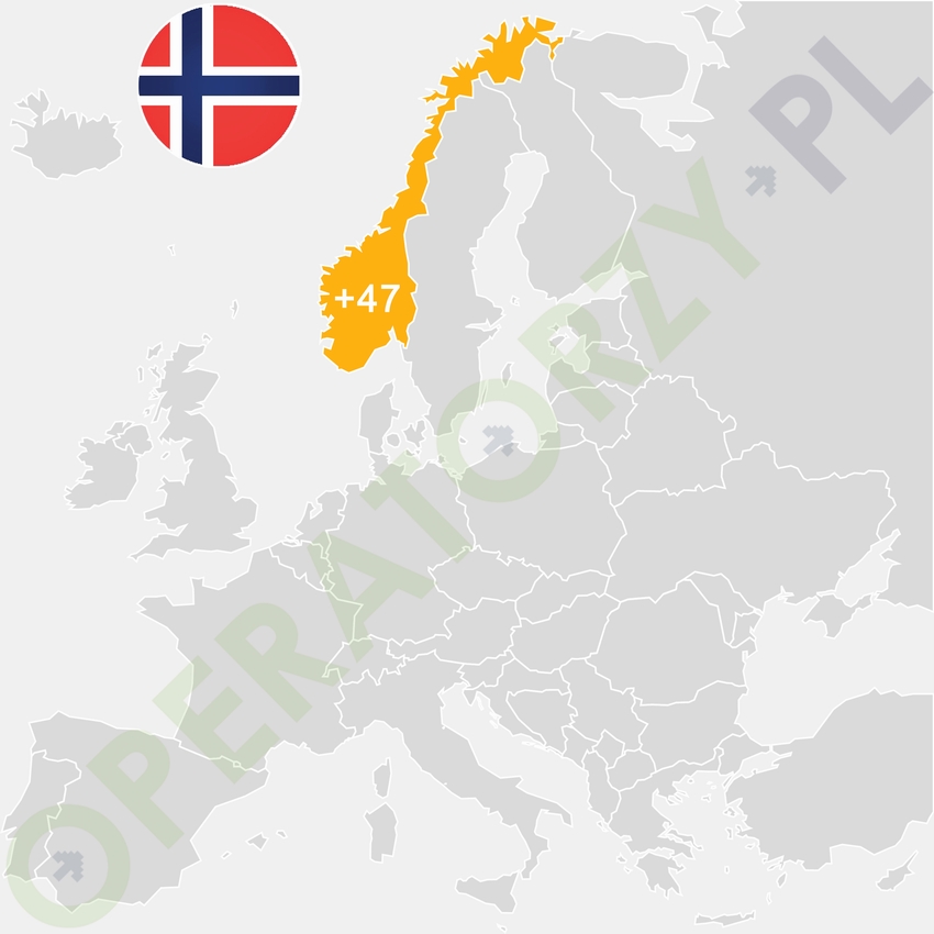 Gdzie jest Norwegia - mapa Europy - numer kierunkowy do Norwegii to +47