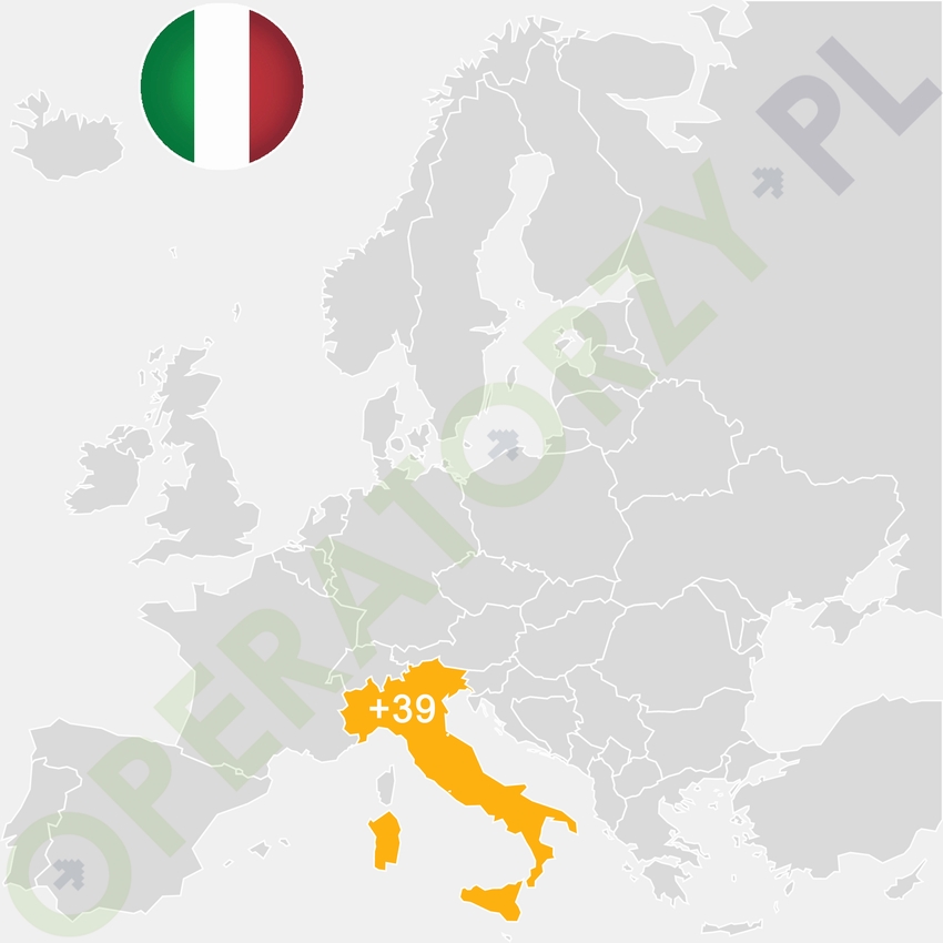Gdzie są Włochy - mapa Europy - numer kierunkowy do Włoch to +39