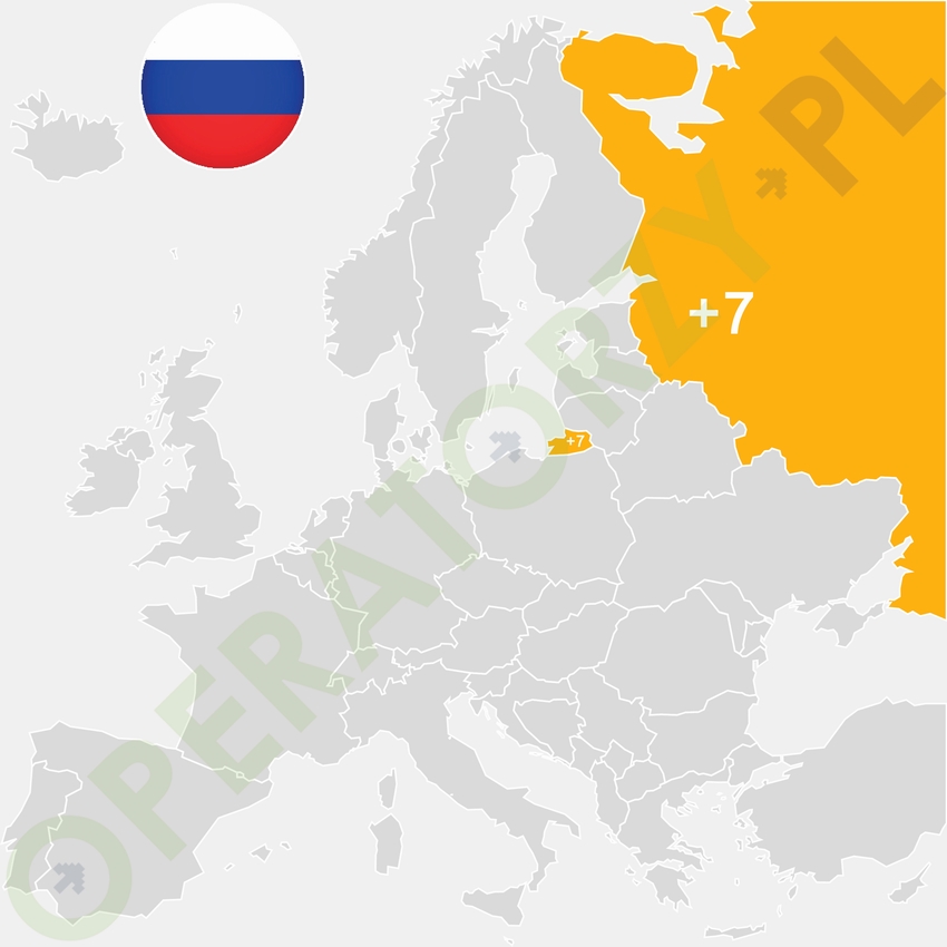 Gdzie jest Rosja - mapa Europy - numer kierunkowy do Rosji to +7