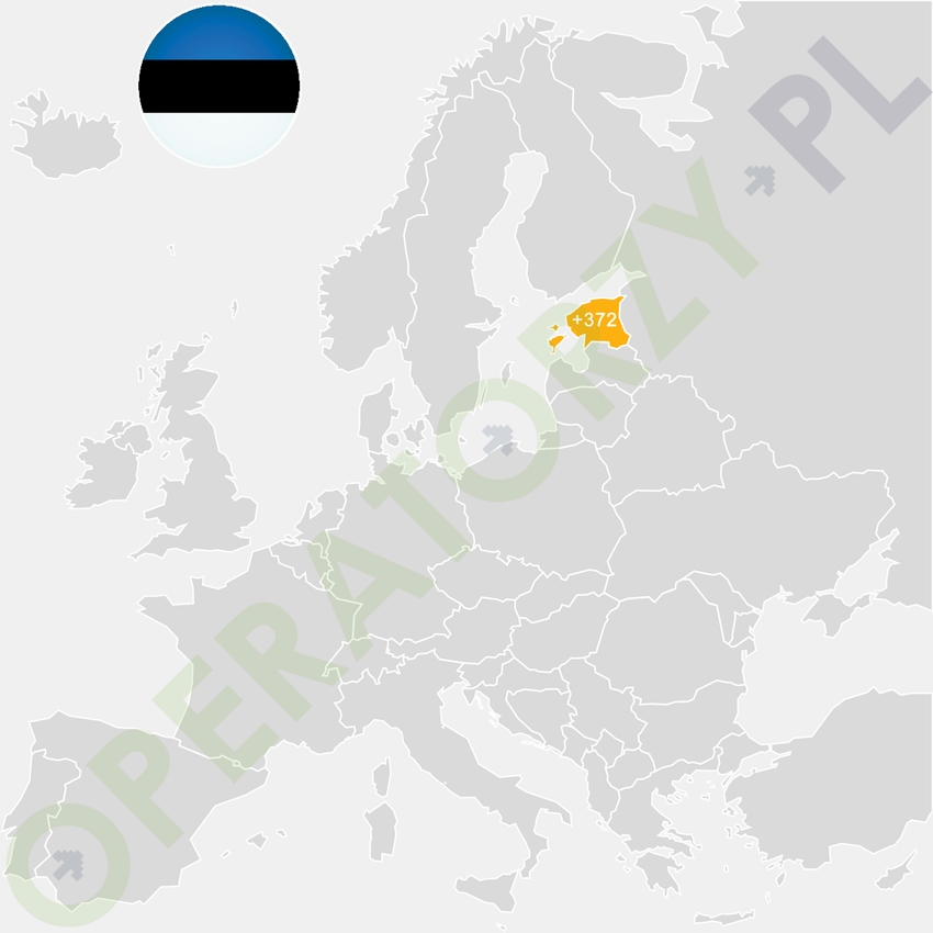 Gdzie jest Estonia - mapa Europy - numer kierunkowy do Estonii to +372