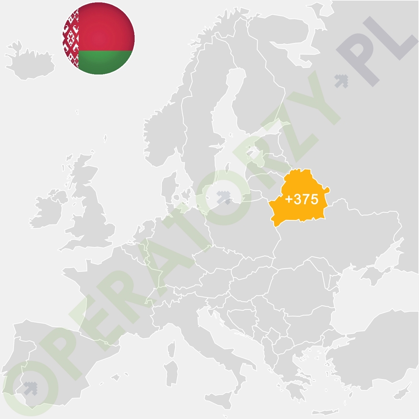 Gdzie jest Białoruś - mapa Europy - numer kierunkowy do Białorusi to +375